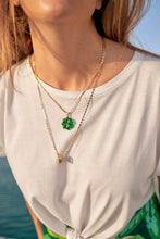 Load image into Gallery viewer, Green Clover Murano Necklace
